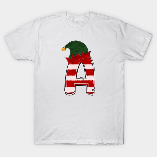 Letter A (Christmas Alphabet) T-Shirt by Pop Cult Store